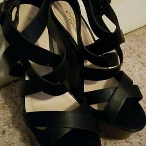 Charlotte Russe Black Wedges size 6